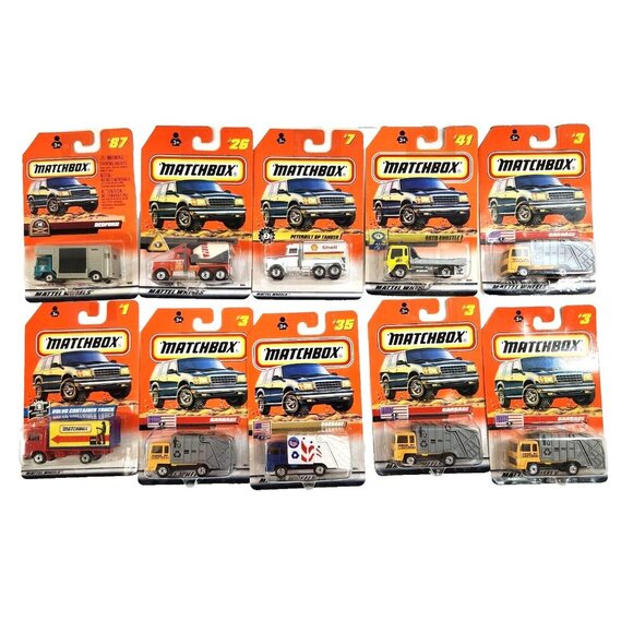 Matchbox Work Trucks Peterbilt Volvo Bedford Tanker Garbage Diecast Cars Lot MOC - Picture 1 of 15